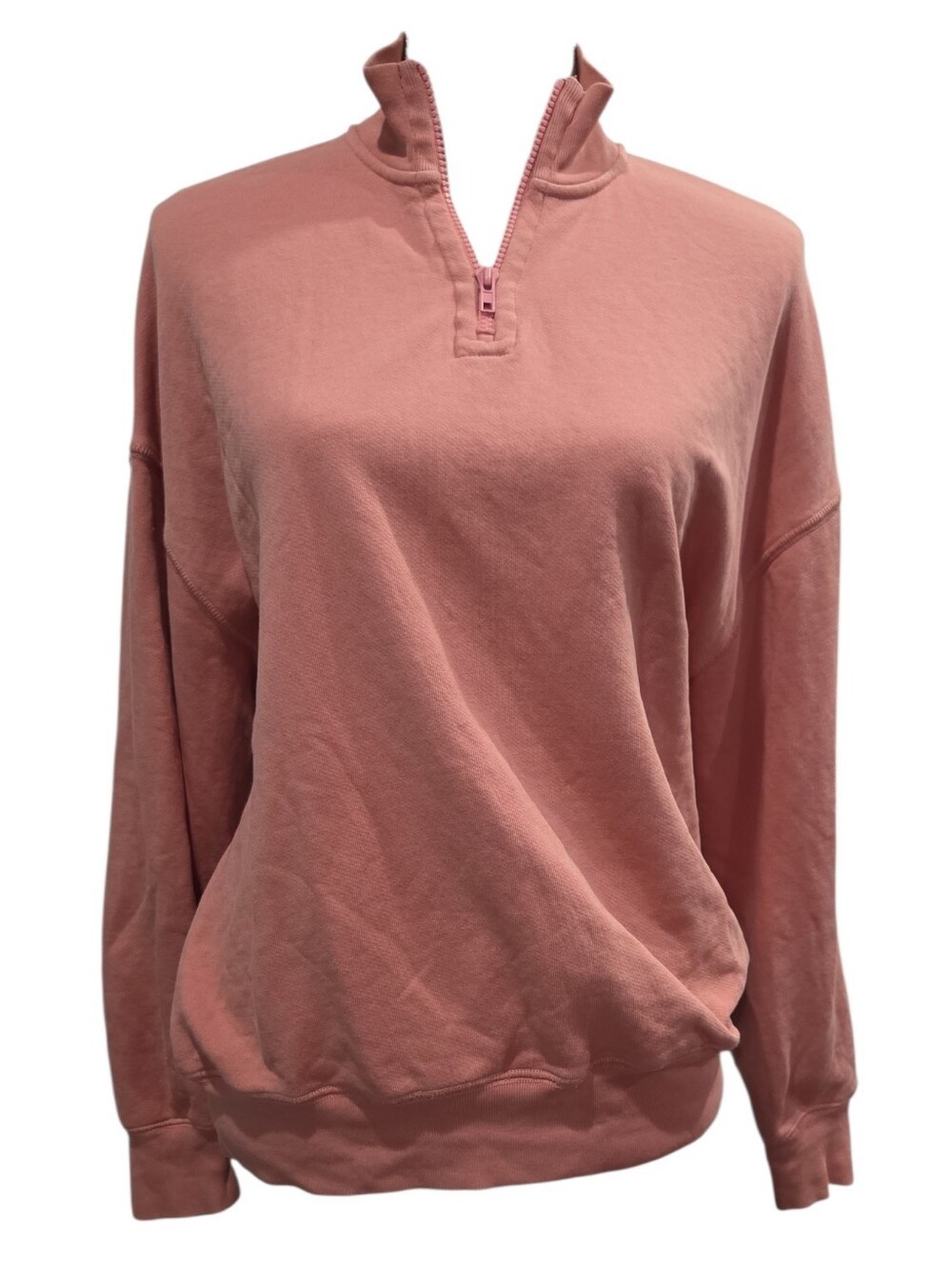 ATM Quarter-Zip Pullover Sweatshirt in Dusty Rose Size Small